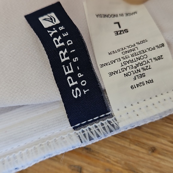 Sperry Navy and White Striped Halter Tank Swim Top L - Picture 8 of 10